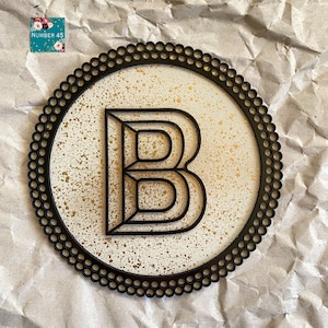Arte de pared de monograma personalizado, decoración del hogar, signo, decoración de imágenes, marco geométrico con salpicaduras de oro