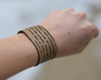 Personalized Brown Leather Cuff Bracelet