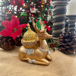 Gold Deer incense burner / candle holder