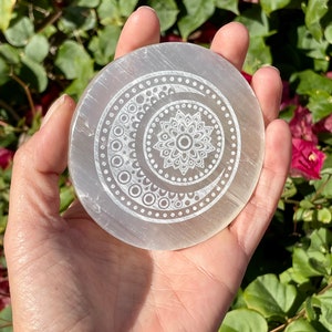 Selenite Moon Altar tile/ Charging plate