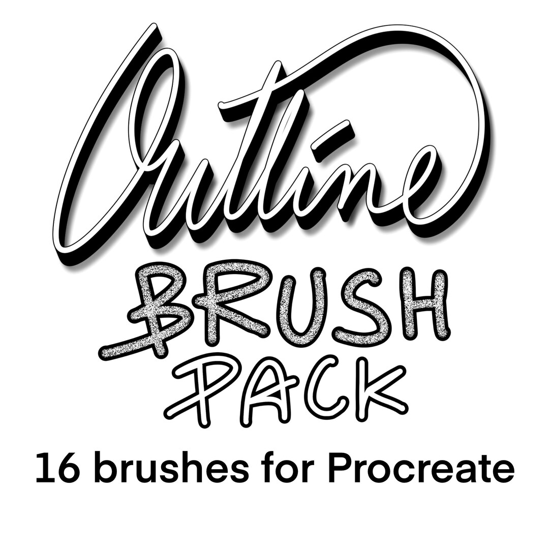 Procreate Outline Brush, for Drawing, Lettering, Outline. Instant
