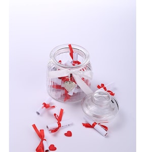 Razones por las que te amo jarra, Juego de tarjetas de amor, Tarro de notas de amor, Tarro aniversario, regalo de aniversario, regalo romántico, 21 razones Por qué te amo