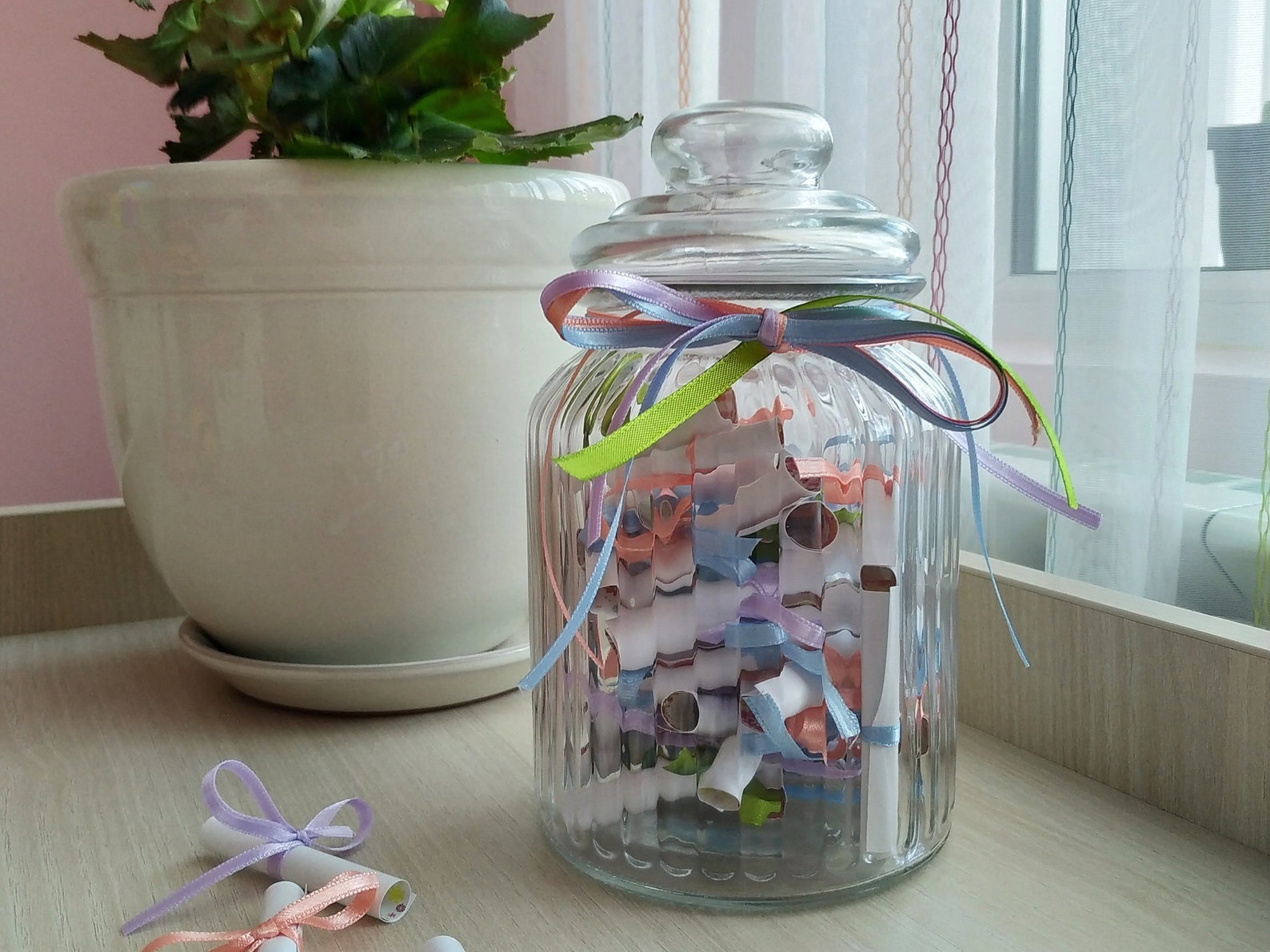 Positive note cards in a glass jar for high spirit Good Etsy