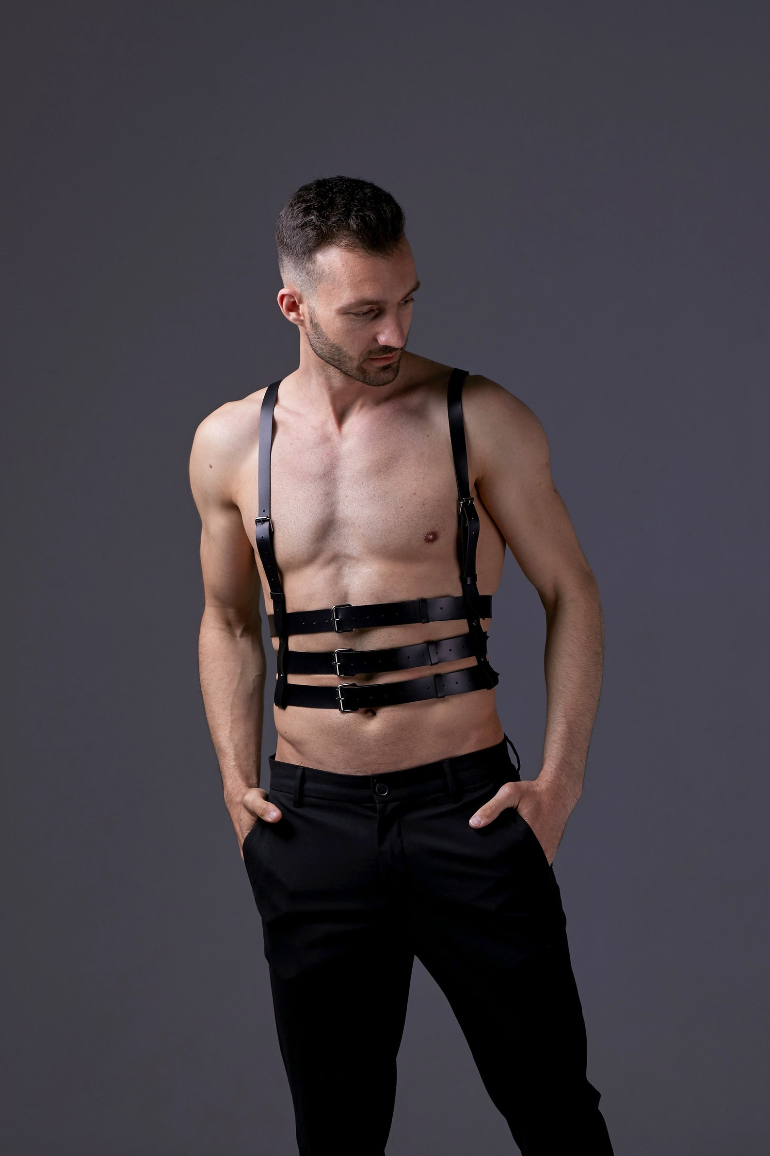 Leather Harness Men Mens Leather Harness Chest Harness Men Etsy