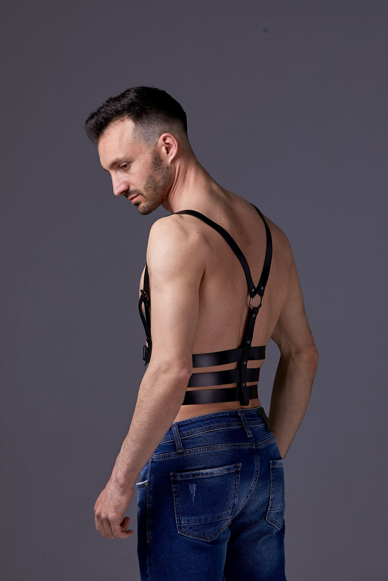 Leather Harness Men Mens Leather Harness Chest Harness Men Etsy