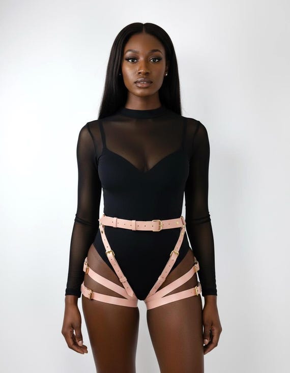 garter belt fashion Vex Clothing High Waisted Garter Belt | Handmade Latex Fashion | Adjustable  Garters main image 0