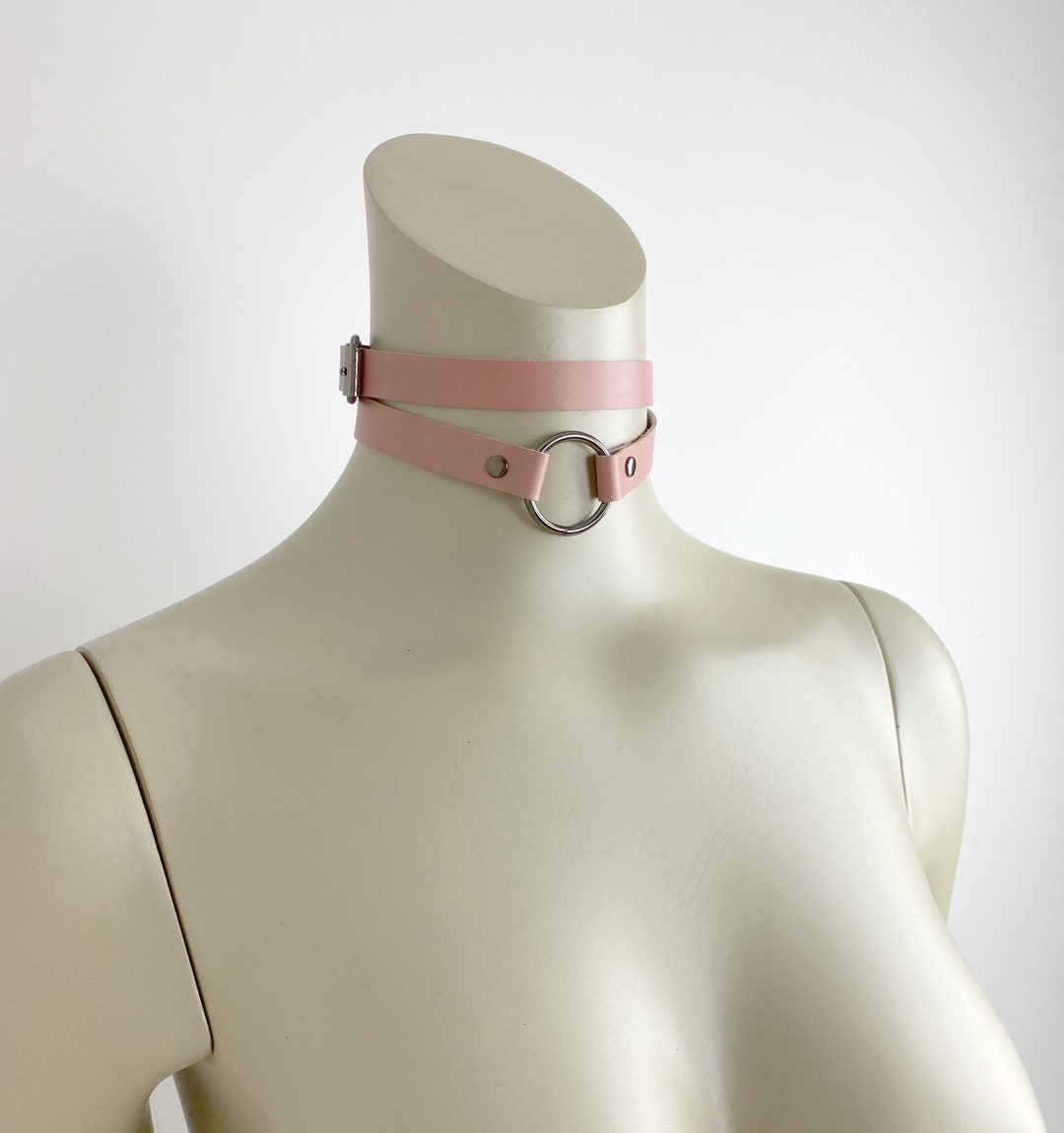 Handmade Leather Pink Choker Collar Pink Choker, Sub Choker for Woman ...