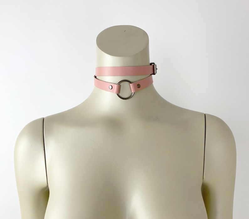 Handmade Leather Pink Choker Collar Pink Choker, Sub Choker for Woman ...