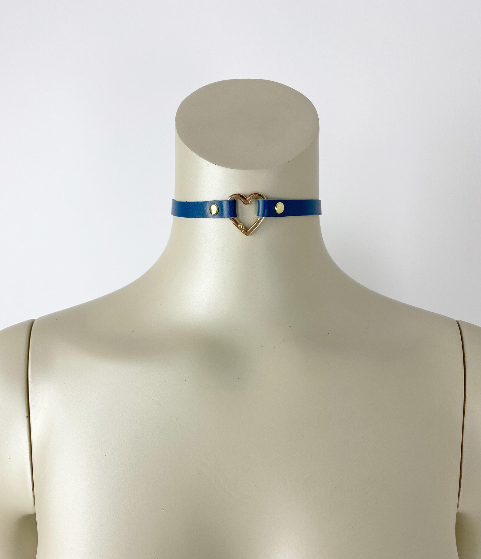 Handmade Leather Choker With Heart Carabiner, Custom Choke Collar, Sub ...