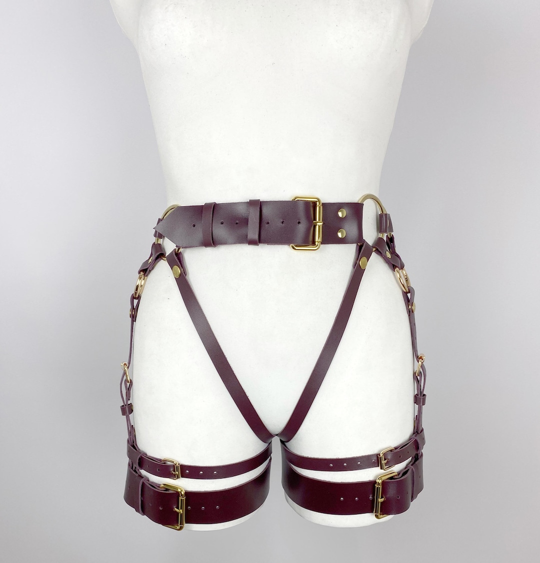 steampunk leather garter belt Faux Leather Leg Garter Belt main image 1