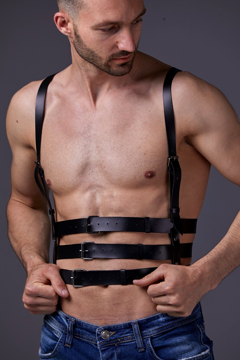 Leather Harness Men Mens Leather Harness Chest Harness Men Etsy