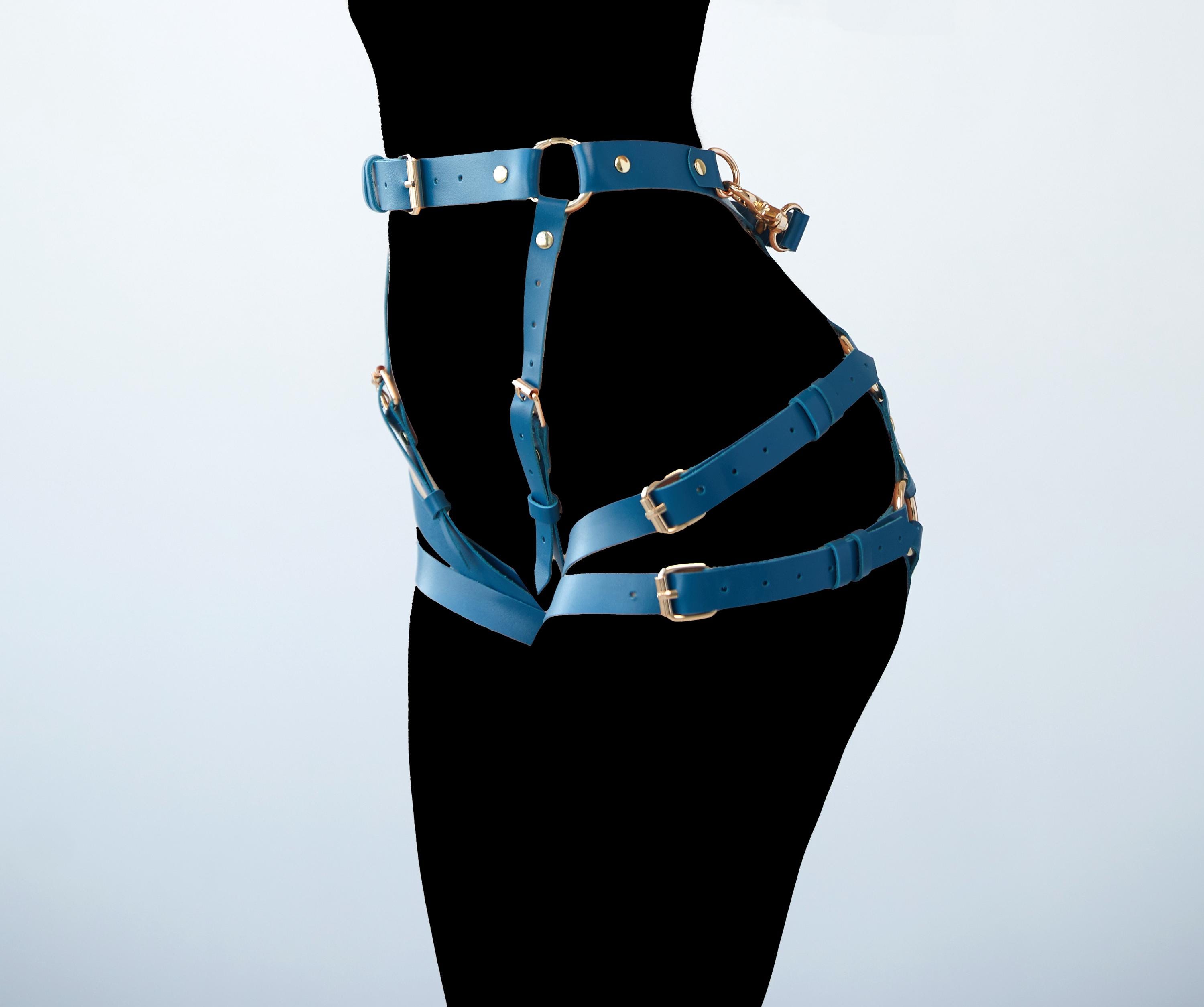 Leather Butt Garters Leg Belts – Custom Size BDSM Harness 