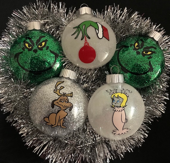 The Grinch Ornaments Handmade Christmas SET OF 5 Holiday Etsy
