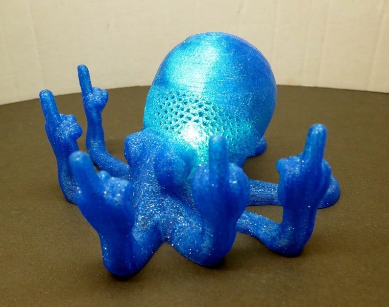 Fuckofftopus Rude Octopus with LED Light Middle Finger 3D | Etsy