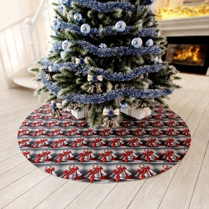 Round Tree Skirt.  Silver bells to skirt around your Christmas tree.
