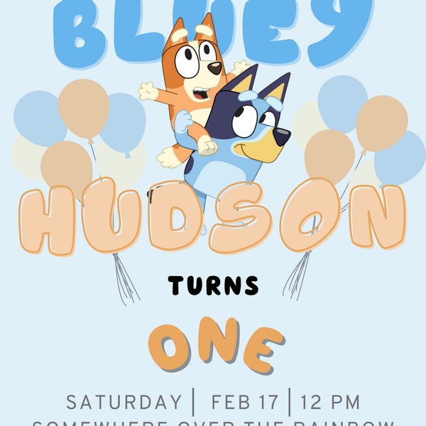 Custom Bluey Birthday Invitation