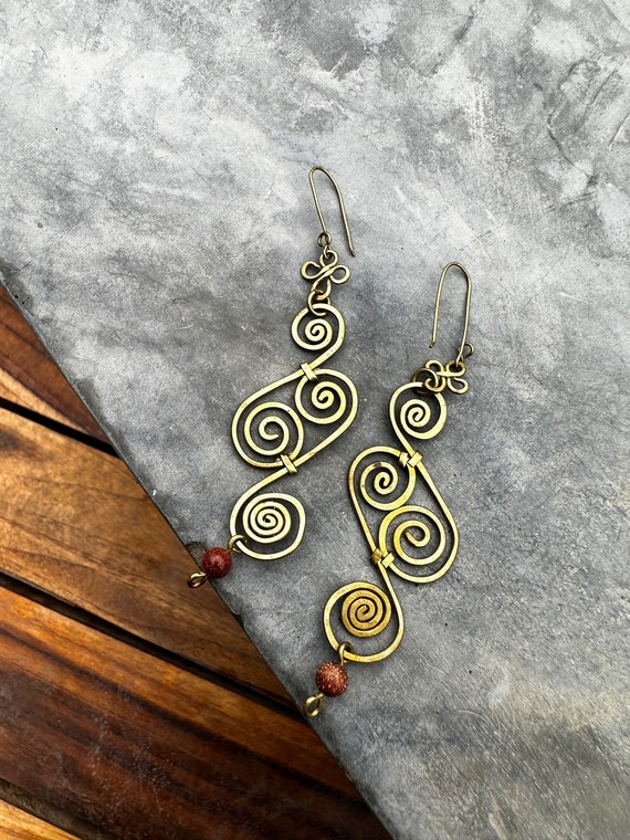 Tutorial Spiral Wire Earrings Abstract Gold Wire Spiral Earrings
