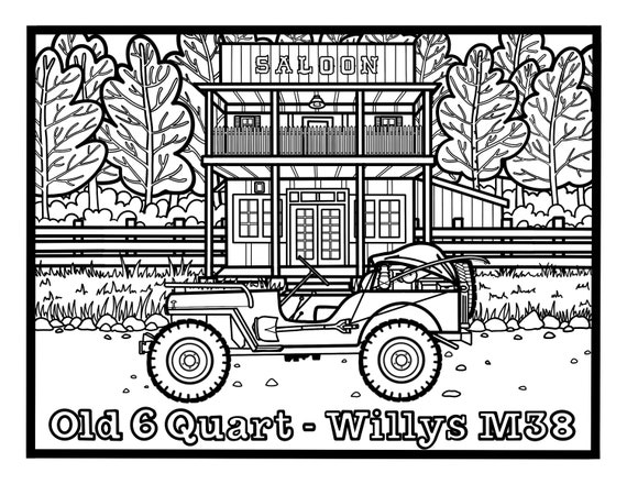Willys Jeep Coloring Page Old 6 Quart | Etsy