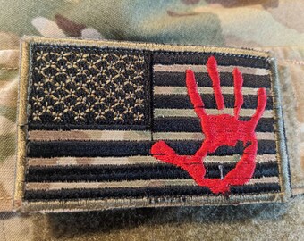 Patch velcro pour le moral des motards de l'armée militaire brodée sur mesure pour drone drapeau américain Afghanistan