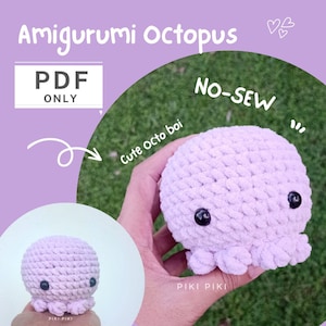 Crochet Octopus Pattern Amigurumi No Sew Octopus Pattern Beginner Friendly Crochet Pattern