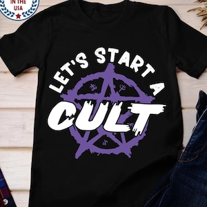カルトを始めようシャツ、パステルゴスシャツ、不気味でかわいいTシャツ、闇かわいいゴス服、原宿Tシャツ、パステルグランジシャツ、ゴスへの贈り物