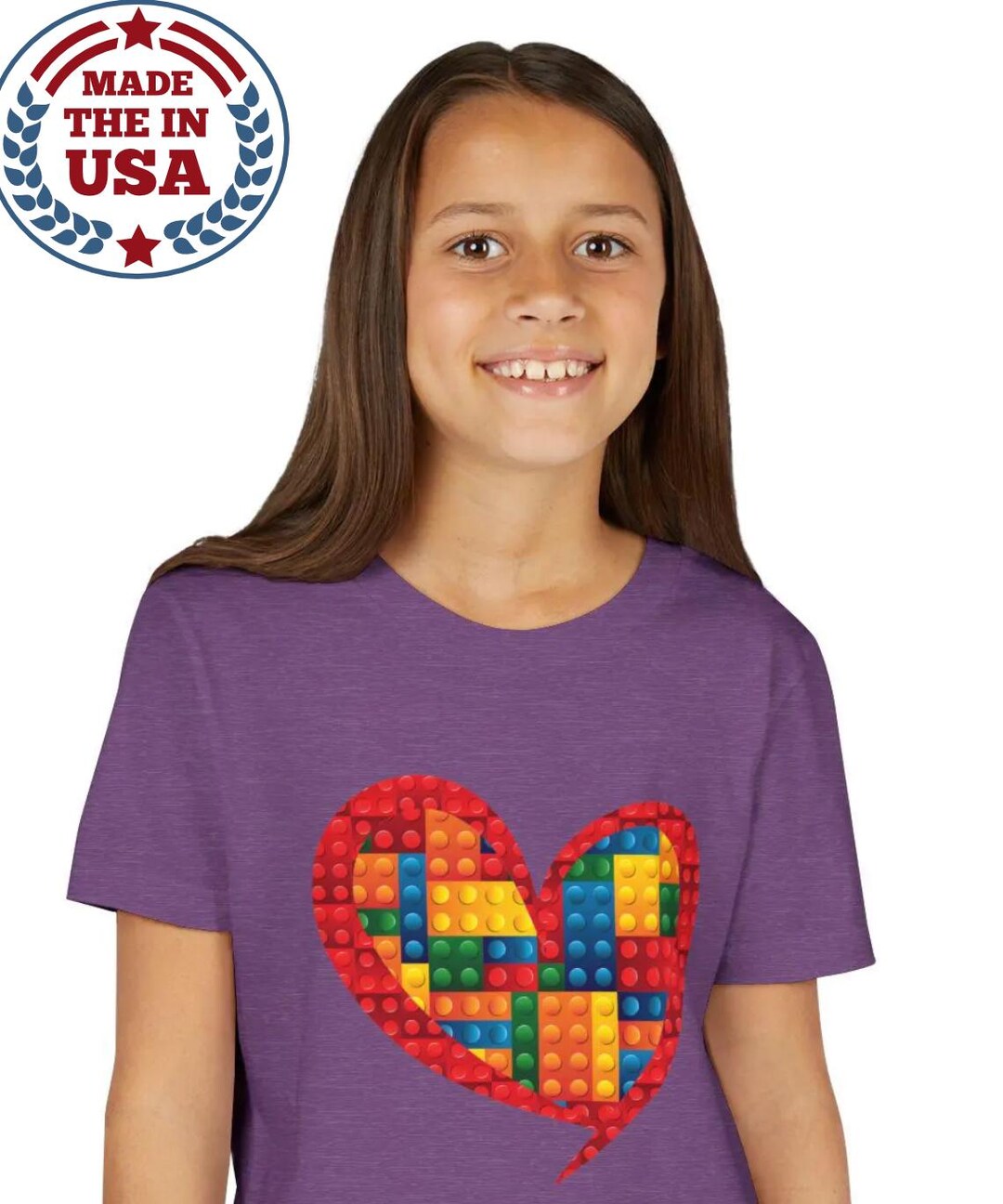 Teen Size Building Brick Shirt, Valentine Building Blocks Shirt for ...
