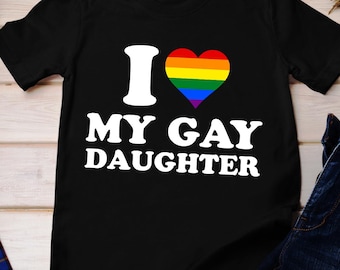 Shirt I Heart My Gay Daughter: LGBT Pride Rainbow Heart-shirt