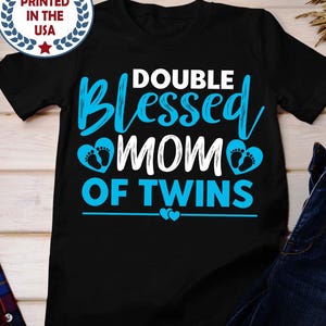 Two Boys Twins Mom Shirt, Double Blessed Mom Of Twins Shirt, Twin Mama Shirt, Mom of Twins Tee, Gift for New Twin Mama To Be