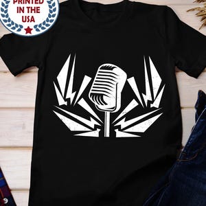 Retro Microphone Graphic Tee: Musician Gift