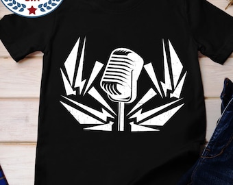 レトロマイクグラフィックTシャツ：ミュージシャンへのギフト
