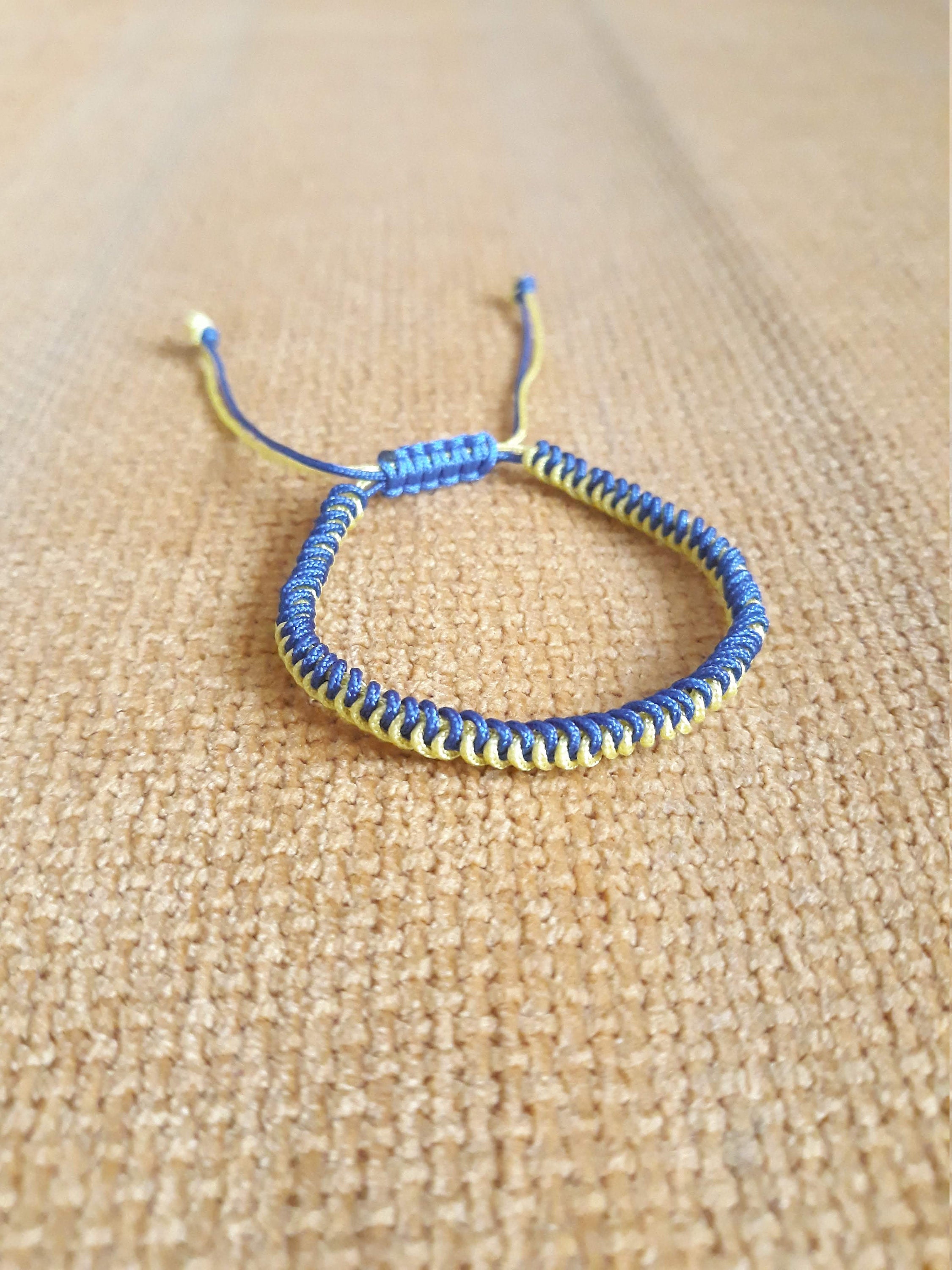 Bracelet With Knots Ukrainian Flag Bracelet for Men or Women - Etsy