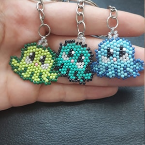 Keychain &quot;COLORED OCTOPUS&quot;, Handmade keychains from beads, When purchased 2pcs + 1pc gift
