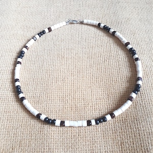 Wooden Bead Necklace, Men's Choker, Natural Wood Jewelry