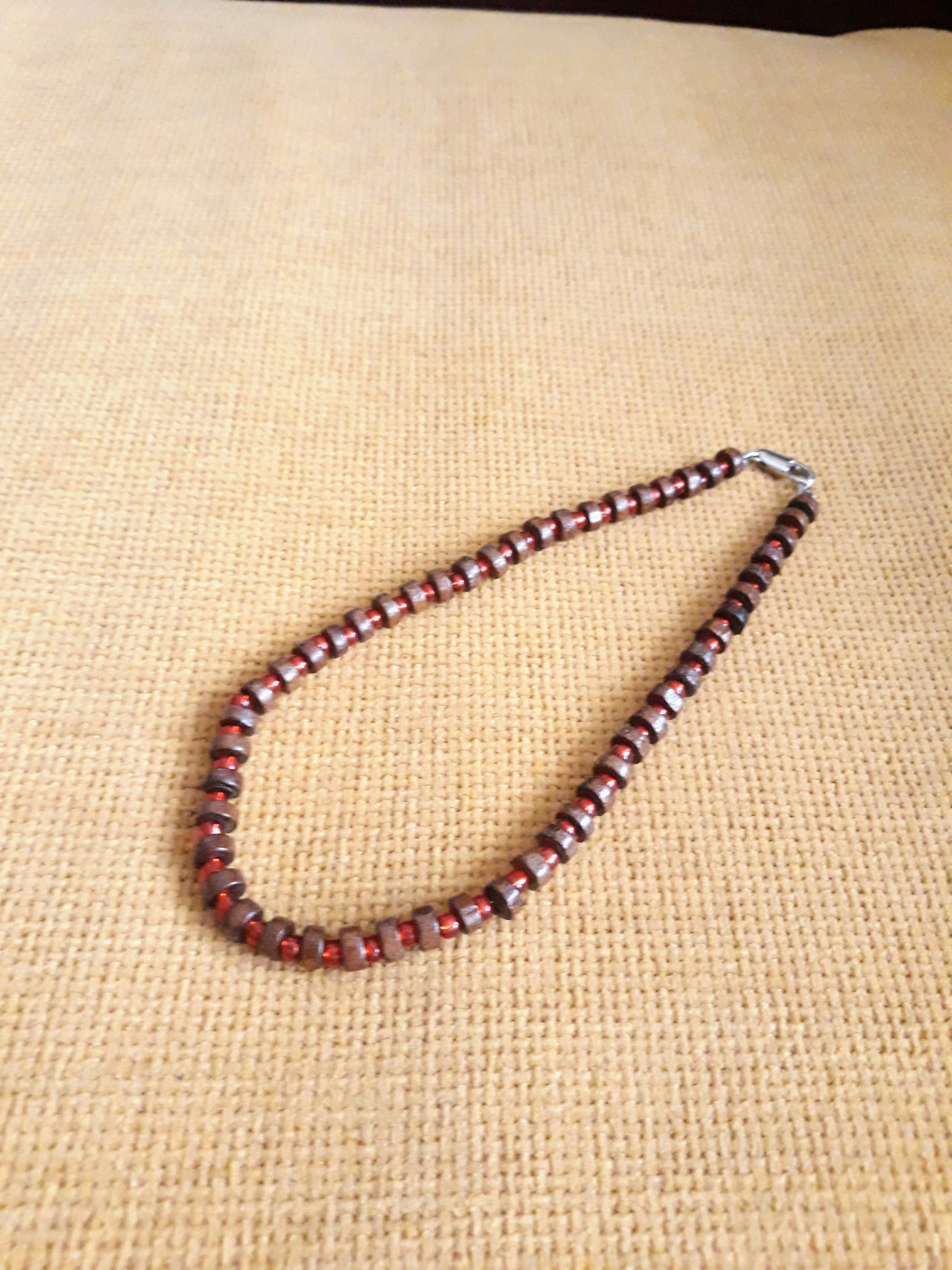 Brown Wood Bead Tassel Necklace main image 0