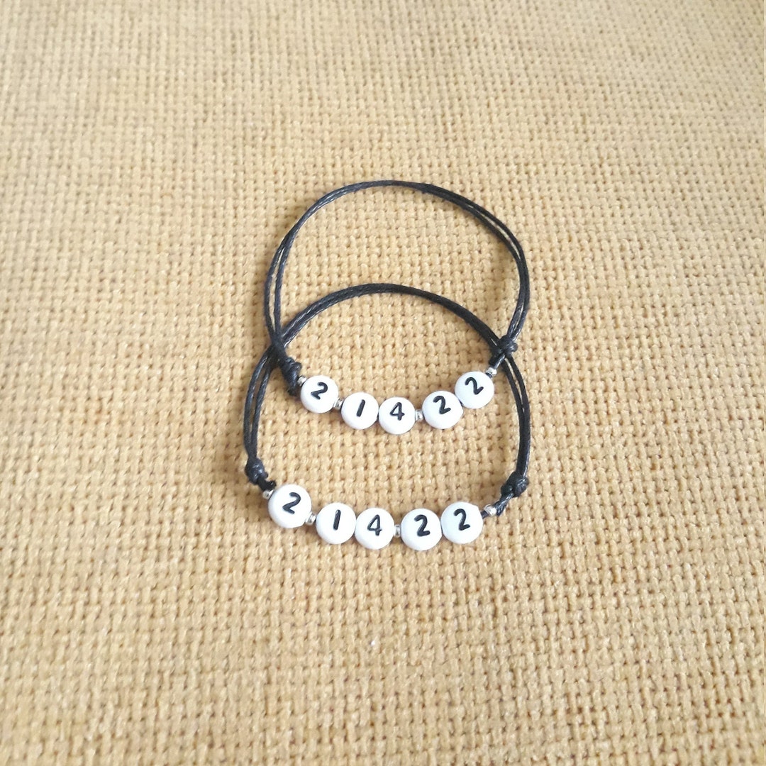 Custom Bracelets With Dates, Set of 2 Bracelets With Dates, Bracelets