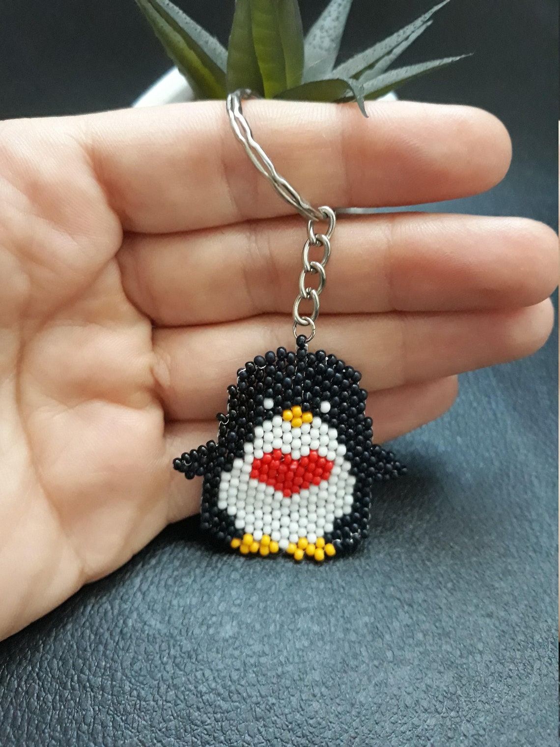 Penguin Keychain, Beaded Penguin, Handmade Penguin Accessory, Unique ...