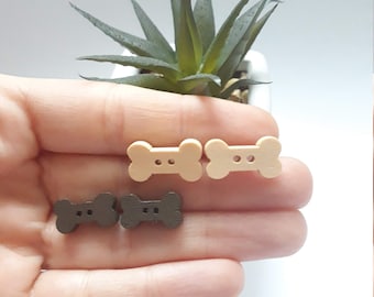 Pendientes de madera de hueso, joyas para amantes de las mascotas, tachuelas de plástico