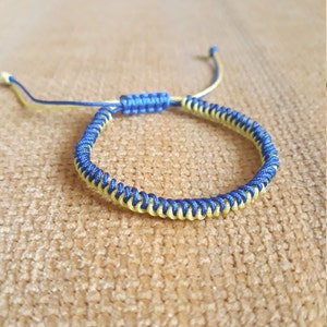 Bracciale con nodi bandiera ucraina, bracciale per uomo o donna, bandiera ucraina, braccialetto amichevole Ucraina