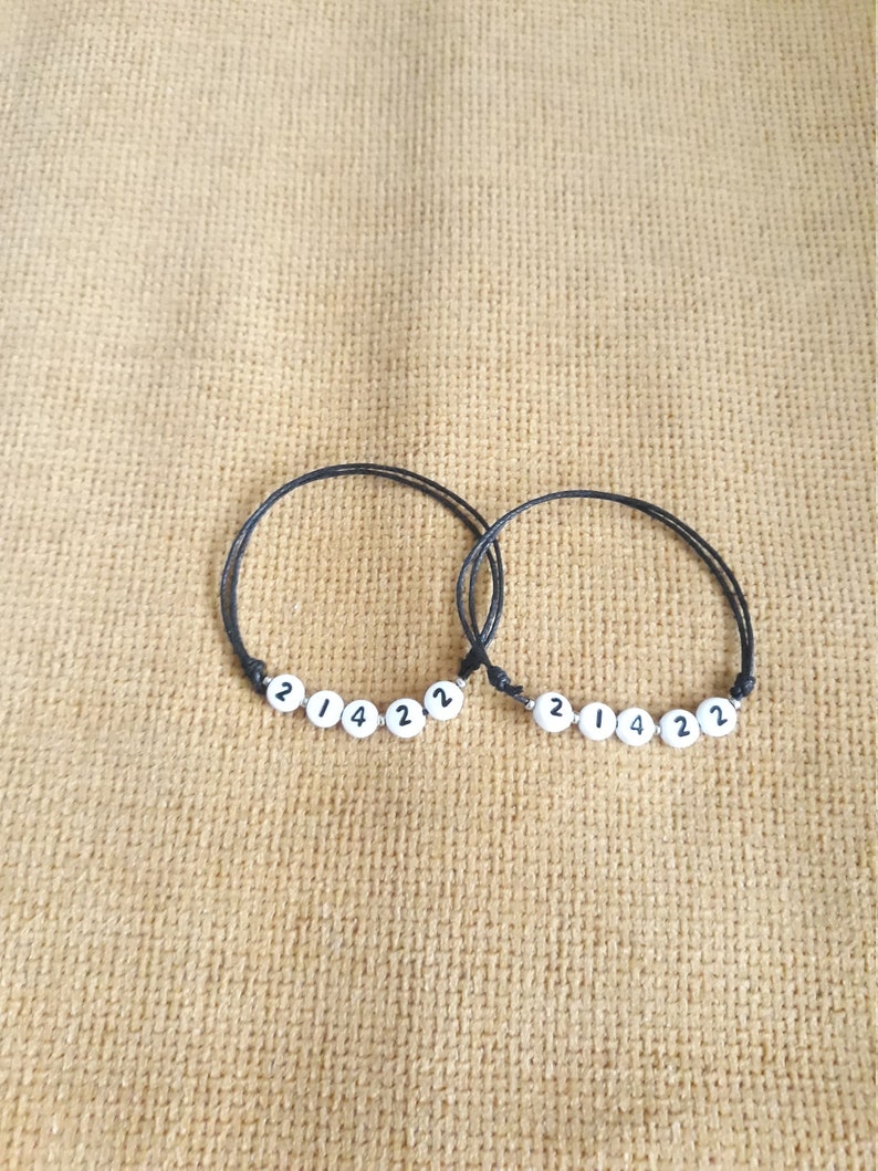 Custom Bracelets With Dates, Set of 2 Bracelets With Dates, Bracelets