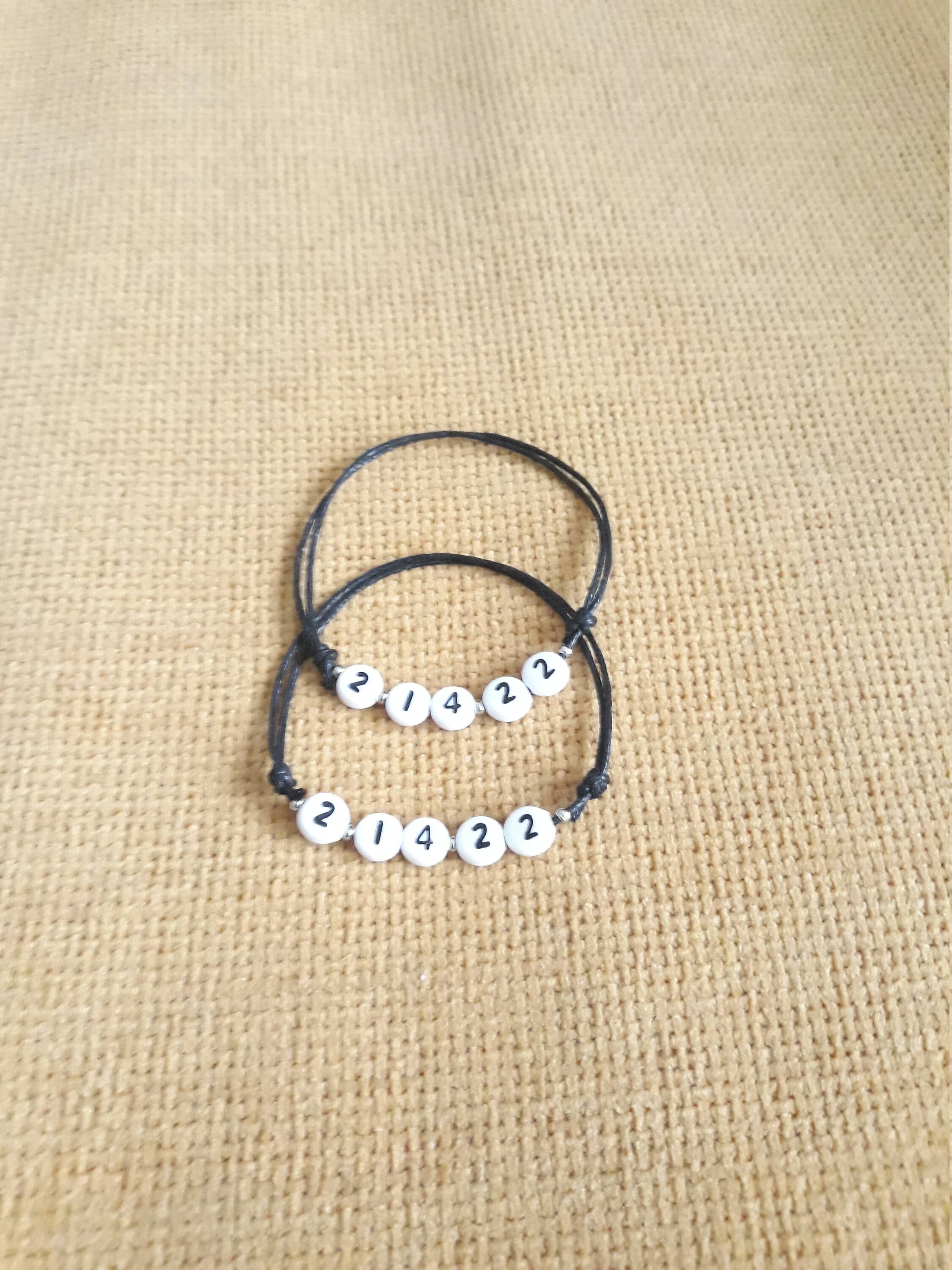 Custom Bracelets With Dates, Set of 2 Bracelets With Dates, Bracelets