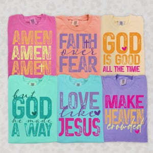 Bright Color Christian PNG Bundle: Inspirational Bible Verse Designs (Digital Download)