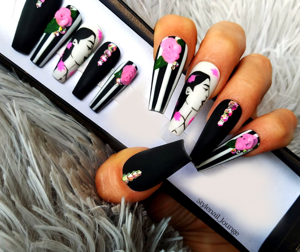 Press On Nails Disney Nails Pocahontas 3d Acrylic Etsy