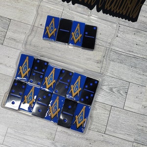 Freemason Resin Dominoes Gift, Mason Dominoes, Personalized Dominos, custom dominos, custom handmade domino sets,