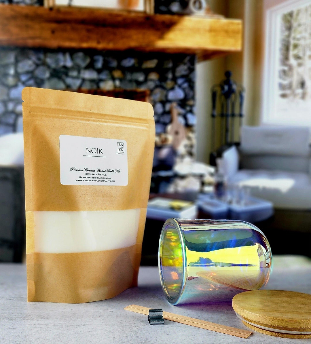 16oz. Wood Wick Candle Refill Kit Coconut Apricot Wax Etsy