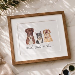 Custom Miniature Watercolor Pet Portrait Print Hand-painted from your Photo, Gift for Pet Lovers image 10