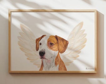Custom Watercolor Pet Portrait, Dog Portraits From Photos, Pet Loss Gift, Personalized Gift ,Pet Memorial Art