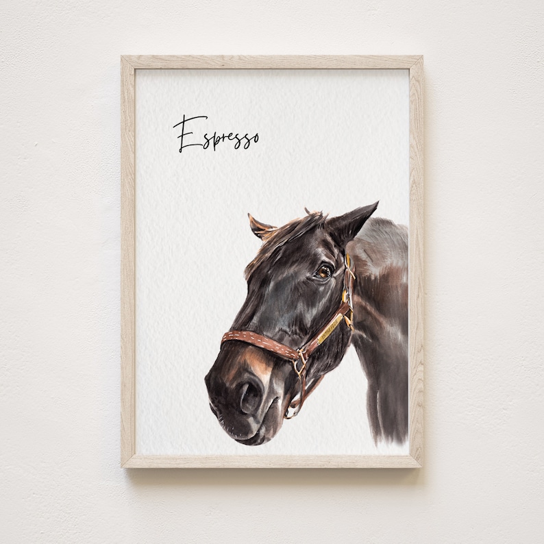 Custom Watercolor Horse Portrait Print , Horse Painting From Photo, Watercolor Horse Painting Hand Painted from Photo, Pet memorial gift image 5