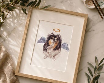 Mini Custom Watercolor Pet Portrait, Dog Portraits from Photos, Pet Memorial Art,  Pet Sympathy Gift, Personalized Memorial Gift