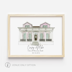 Wedding Venue, Watercolor Wedding Venue Print , Custom Wedding Venue Portrait, Wedding Venue Sketch, Wedding Gift, Wedding Venue Painting image 6