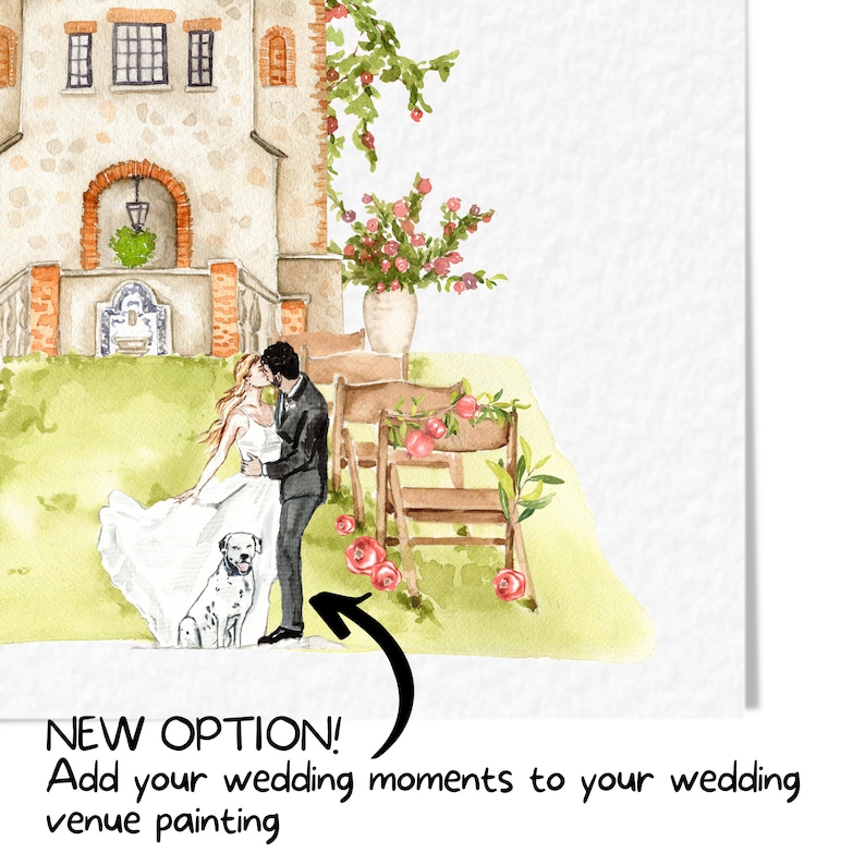 Wedding Venue, Watercolor Wedding Venue Print , Custom Wedding Venue Portrait, Wedding Venue Sketch, Wedding Gift, Wedding Venue Painting image 8